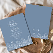Wildflower Dusty Blue Botanical Wedding Invitation