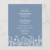 Wildflower Dusty Blue Botanical Wedding Invitation Flyer (Voorkant)