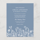 Wildflower Dusty Blue Meadow Wedding Invitation Flyer (Voorkant)