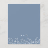 Wildflower Dusty Blue Monogram Huwelijksuitnodigin (Achterkant)