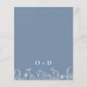 Wildflower Dusty Blue Monogram Huwelijksuitnodigin Flyer (Achterkant)