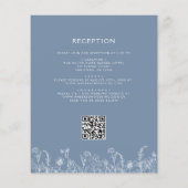Wildflower Dusty Blue QR Code Huwelijksuitnodiging (Achterkant)