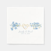Wildflower Dusty Blue Wedding Napkins Servet (Voorkant)