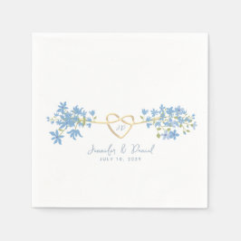 Wildflower Dusty Blue Wedding Napkins Servet