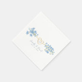 Wildflower Dusty Blue Wedding Napkins Servet (Hoek)