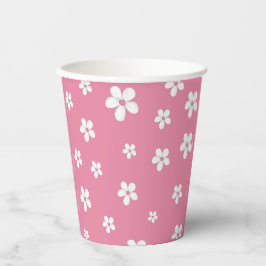 Wildflower Dusty Pink Schattige Baby Meisje Verjaa Papieren Bekers