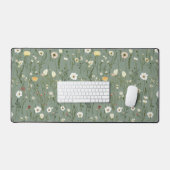 Wildflower Dusty Sage Floral Green Bureaumat (Keyboard & Muis)