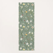 Wildflower Dusty Sage Floral Green Yogamat (Voorkant)