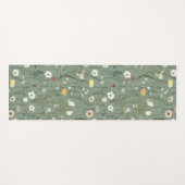 Wildflower Dusty Sage Floral Green Yogamat (Voorkant (horizontaal))
