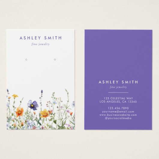 Wildflower Earring Display Kaart (Voorkant /achterkant)