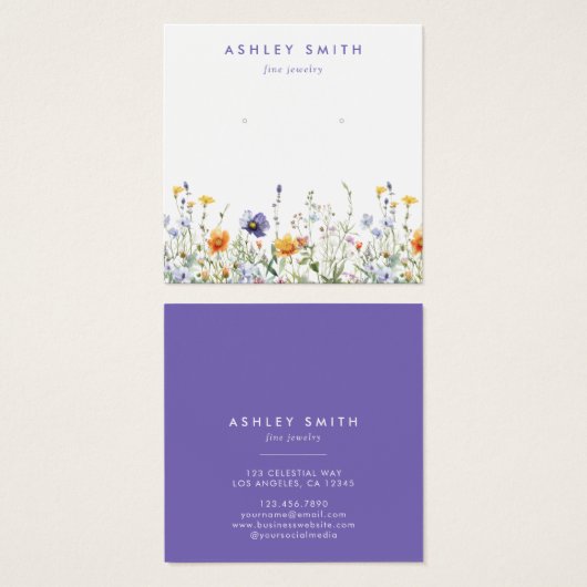 Wildflower Earring Display Kaart (Voorkant /achterkant)