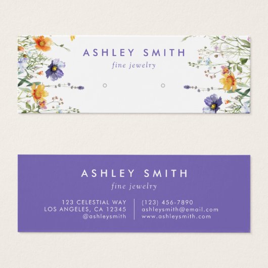 Wildflower Earring Display Kaart (Voorkant /achterkant)