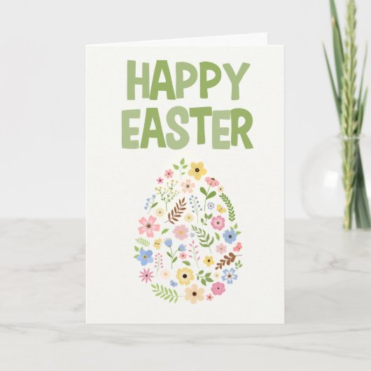 Wildflower Easter Egg Pattern Holiday Card Bedankkaart (Voorkant)