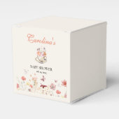 Wildflower een baby is het brouwen van tea party b bedankdoosjes (Voorkant Zijde)