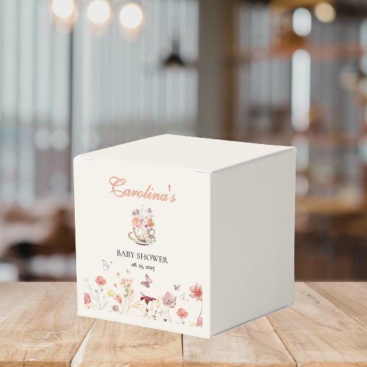 Wildflower een baby is het brouwen van tea party b bedankdoosjes