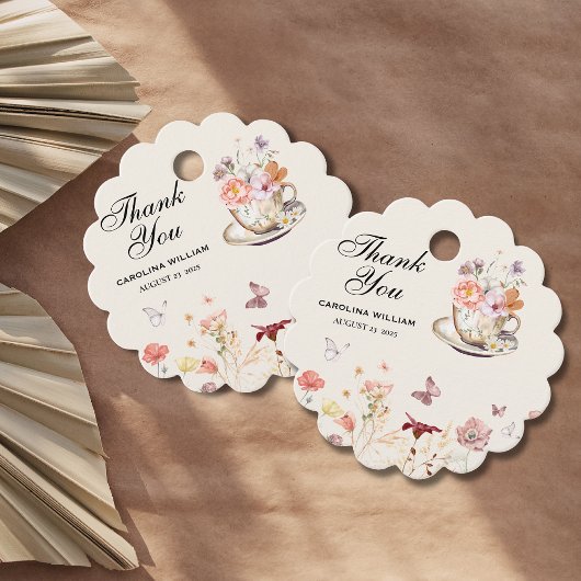 Wildflower een baby is het brouwen van tea party b bedankjes labels