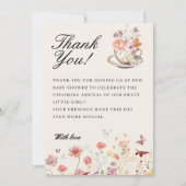 Wildflower een baby is het brouwen van tea party b bedankkaart (Voorkant)