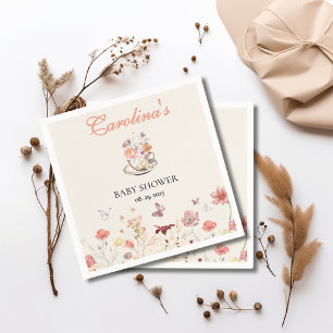 Wildflower een baby is het brouwen van tea party b servet