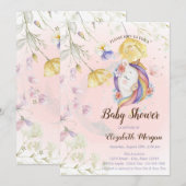 Wildflower eenhoorn vlinders sterren Baby shower Kaart (Voorkant / Achterkant)