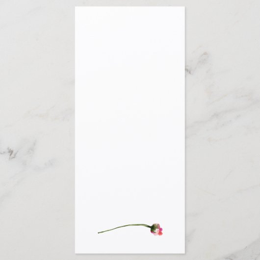 Wildflower Eenvoudig 3 gangen bruiloft menu (Achterkant)