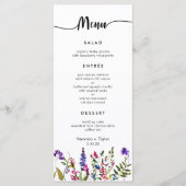 Wildflower Eenvoudig 3 gangen bruiloft menu (Voorkant)