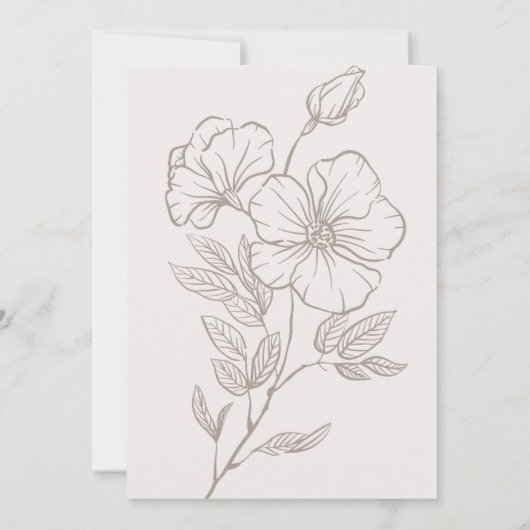 wildflower Eenvoudige kalligrafie Bewaar de datum Kaart (Achterkant)