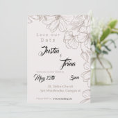 wildflower Eenvoudige kalligrafie Bewaar de datum Kaart (Staand voorkant)