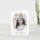 Wildflower Eerste Heilige Communie Bedankkaart (Voorkant)