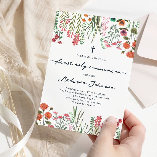Wildflower Eerste Heilige Communie Kaart
