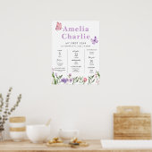 Wildflower eerste jaar eerste verjaardag mijlpaal poster (Keuken)