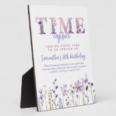 Wildflower eerste verjaardag tijd Capsule teken Fotoplaat (Zijkant)