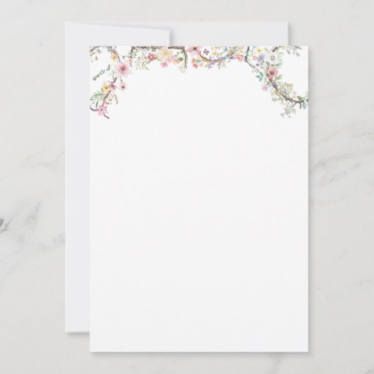 Wildflower eerste verjaardag uitnodiging (Achterkant)