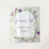 Wildflower eerste verjaardag wandkleed (Voorkant)