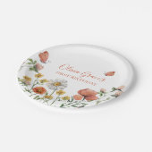 Wildflower eerste verjaardagsfeestje papieren bordje (Gekanteld)