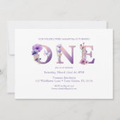 Wildflower eerste verjaardagsfeestje uitnodigen kaart (Voorkant)