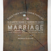 Wildflower eiken houten trouwsuite drieluik uitnodiging (Binnenkant midden)