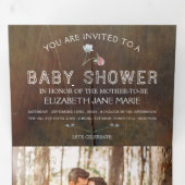 Wildflower Eikenhout, Baby shower Suite Drieluik Uitnodiging (Binnenzijde eerst)