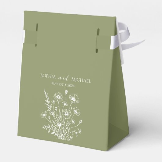 Wildflower Elegance-bruiloft Bedankdoosjes (Achterkant)