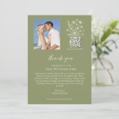 Wildflower Elegance-bruiloft dank u- Kaart (Staand voorkant)