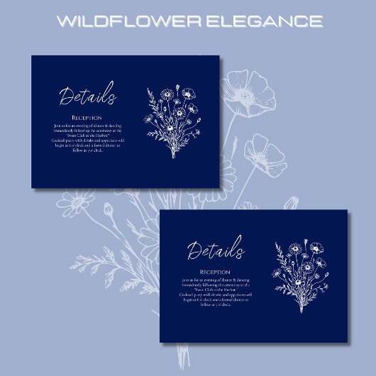 Wildflower Elegance-bruiloft details- Informatiekaartje