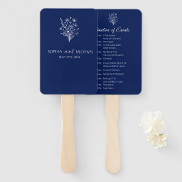 Wildflower Elegance-bruiloft programma Handwaaier