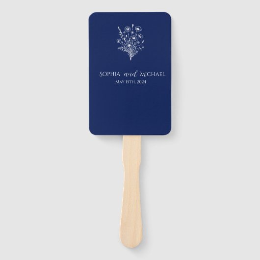 Wildflower Elegance-bruiloft programma Handwaaier (Voorkant)