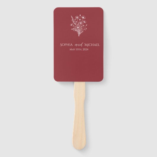 Wildflower Elegance-bruiloft programma Handwaaier (Voorkant)