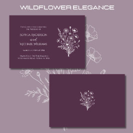Wildflower Elegance Bruiloft Rood Sinaasappel Uitn Kaart