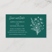 Wildflower Elegance Bruiloft-Save de datum- Visitekaartje (Voorkant)