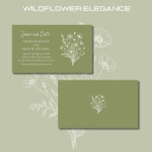 Wildflower Elegance Bruiloft-Save de datum- Visitekaartje