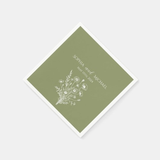 Wildflower Elegance-bruiloft- Servetten (Hoek)