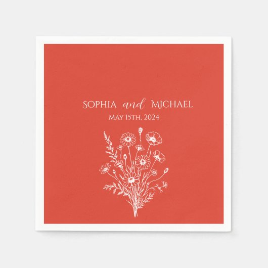 Wildflower Elegance-bruiloft- Servetten (Voorkant)