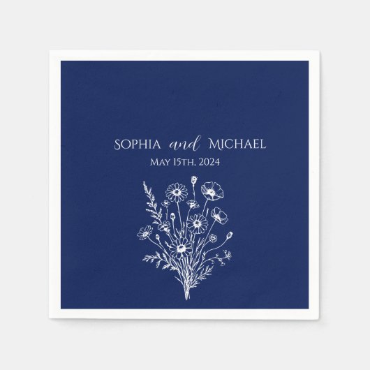 Wildflower Elegance-bruiloft- Servetten (Voorkant)