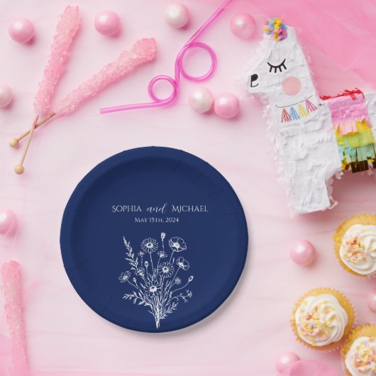 Wildflower Elegance-bruiloft- Servetten Papieren Bordje (Feest)